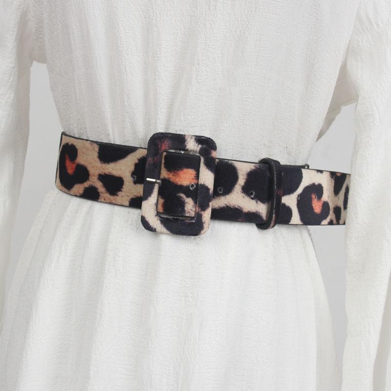 ベルト レディース 幅広 ワイルド ヒョウ柄 PUレザー フェイクレザー ウエストマーク 太め 丸バックル 角バックル ワンピース セーター スーツ オフィス カジュアル ドレス 着回し ピンバックル