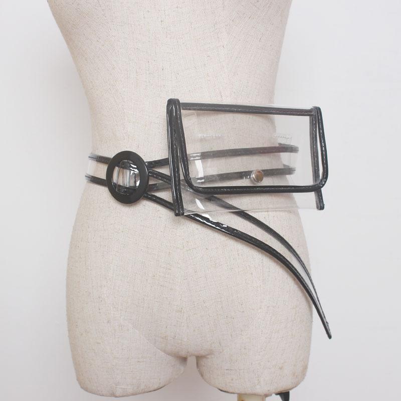 ウエストポーチ レディース 透明PVC 取り外し可能ベルト 2way 多機能 韓国ファッション カジュアル ト..