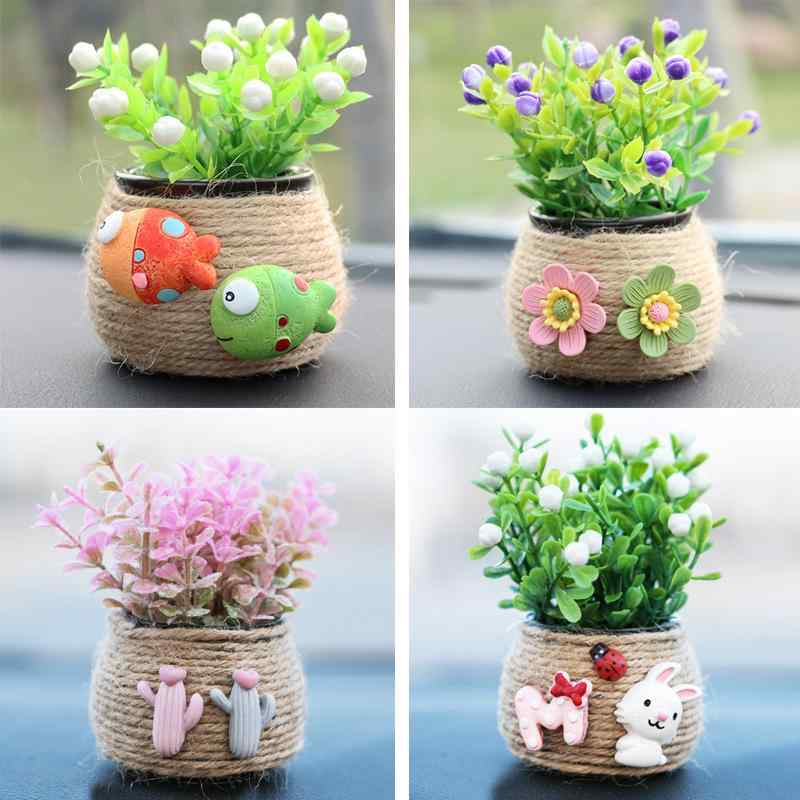 車用 アロマディフューザー 陶器製 ミニ 観葉植物型 動物 キャラクター おしゃれ かわいい 車内 インテ..