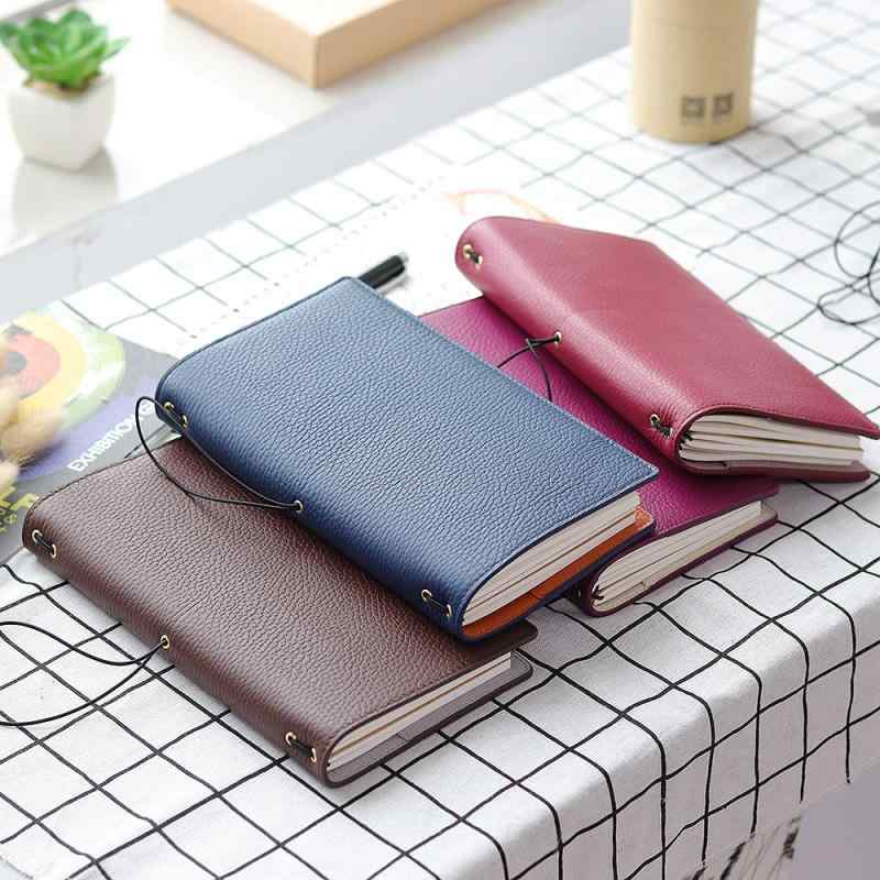 ノート 本革 レザー 手帳 トラベル 海外旅行 ビジネス オフィス 仕事用 ルーズリーフ リフィル対応 ドウリング紙 クラフト紙 パスポート型 日韓風 かわいい