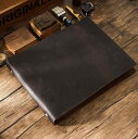 ノート 牛革 クレイジーホースレザー 手作り ルーズリーフ A4 横型 レトロ ビンテージ ドウリン紙 無地 横罫 方眼 80枚 システム手帳 日記帳 スケッチブック デッサン帳
