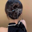 ヘアクリップ レディース 高級感 電気メッキ加工 タッセル 蝶 デザイン 中国風 レトロ おしゃれ 大人可愛い しっかり留まる バンスクリップ まとめ髪 お団子ヘア 髪飾り 春夏 上品 デイリーユース フォーマル