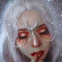 ヘアアクセサリー レディース 月モチーフ ヘッドチェーン 多層 しずく クリスタル ゴシック 透かし エスニック ボヘミアン レトロ ラインストーン(x2)