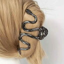 バンスクリップ レディース ゴシック風 蛇モチーフ 電気メッキ加工 メタル製 レトロ ヴィンテージ ヘアクリップ ポニーテールクリップ おしゃれ 髪留め ブラック ゴールド シルバー 上品 髪飾り