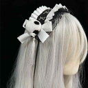 ヘアバンド レディース ロリータ ゴシック風 パンダ 白黒 ダーク 地雷系 パンク コスプレ リボン かわいい おしゃれ ファッションアイテム ヘッドドレス(x2)