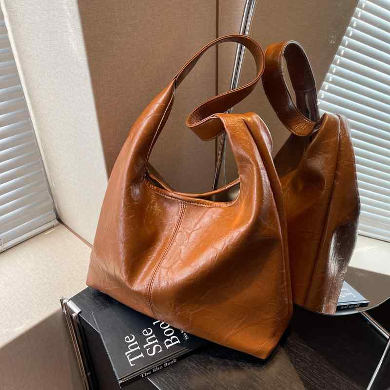 バッグ レディース 大容量 通勤 A4対応 レトロ バケットバッグ ショルダーバッグ ハンドバッグ 親子バッグ PUレザー マグネット開閉 ステッチ 黒 茶色 秋冬