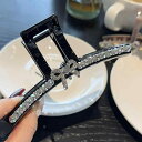 バンスクリップ レディース 高級感 ラインストーン リボン サメ型クリップ 大ぶり 簡単 まとめ髪 おしゃれ トレンド ハンドメイド