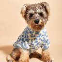 ペット用パーカー 秋冬 もこもこ 暖かい 防寒 ヒョウ柄 おしゃれ かわいい 猫 犬 小型犬用 ポリエステル素材 ブルー ルームウェア