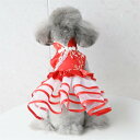 ペット服 小型犬 猫 テディ ビション 宮廷風 エレガント 正月 お祝い チャイナドレス風 唐装風 梅柄 レッド 赤 チュール 晴れ着 フォーマル ドレス ワン...