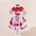ペット服 小型犬 ロリータ プリンセスドレス 犬服 猫服 綿素材 ワンピース 春夏 チェック柄 花柄 かわいい ビションフリーゼ マルチーズ(x2)