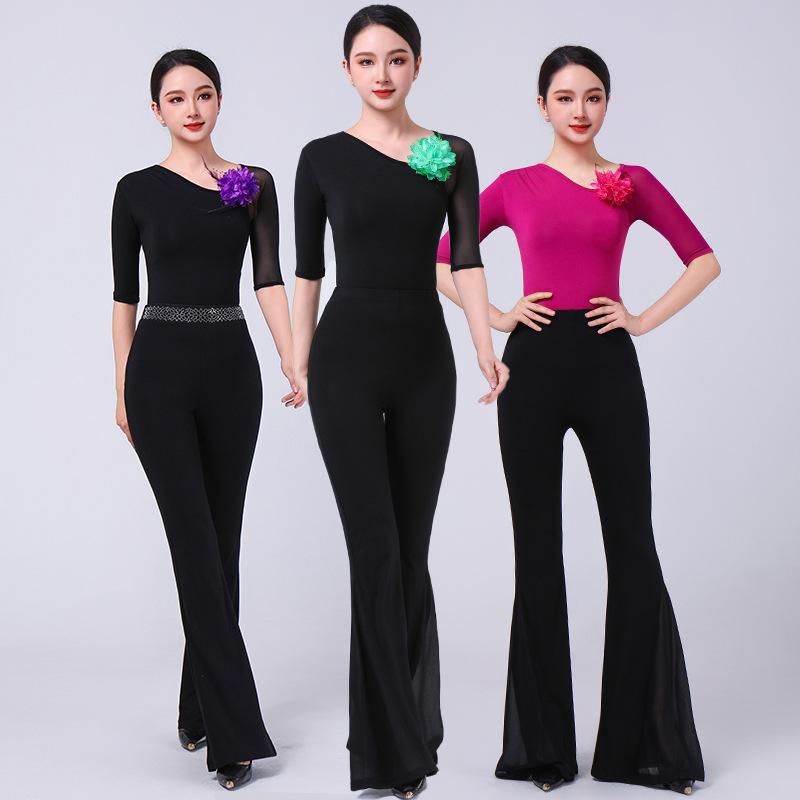 ダンスウェア レディース 体型補正 姿勢矯正 吸湿速乾 モダール セットアップ トップス 高級感 練習着 トレーニング インストラクター モデル ウォーキング ...