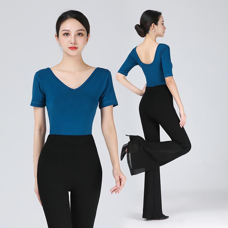 社交ダンス レディース 女性用 エレガント 体型補正 姿勢矯正 トレーニングウェア レッスン着 モダール素材 伸縮性 ストレッチ 吸湿性 発表会 舞台衣装 通年...