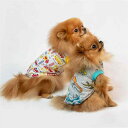ドッグウェア 小型犬 中型犬 トイプードル ビションフリーゼ ポメラニアン シュナウザー 犬用 ベスト Tシャツ 春夏 恐竜 サメ柄 総柄 綿混 通気性 お散歩...
