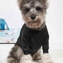 ペット用 パーカー 犬 猫 服 秋冬 快適 通気性 保温 裏起毛 ポリエステル 中小型犬 無地 ブラック 黒 シンプル ドッグウェア キャットウェア カジュアル...