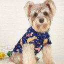 ペット服 シャツ 犬猫兼用 小型犬用 春夏 恐竜風船柄 キャラクター コットン 綿 通気性 快適 カジュアル 韓国風 ドッグウェア キャットウェア