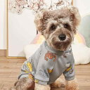 犬服 裏起毛 スウェット トレーナー 恐竜プリント グレー 小型犬 中型犬 部屋着 お散歩 おしゃれ 春夏 インスタ映え ポリエステル素材 かわいい 柔らかい ...