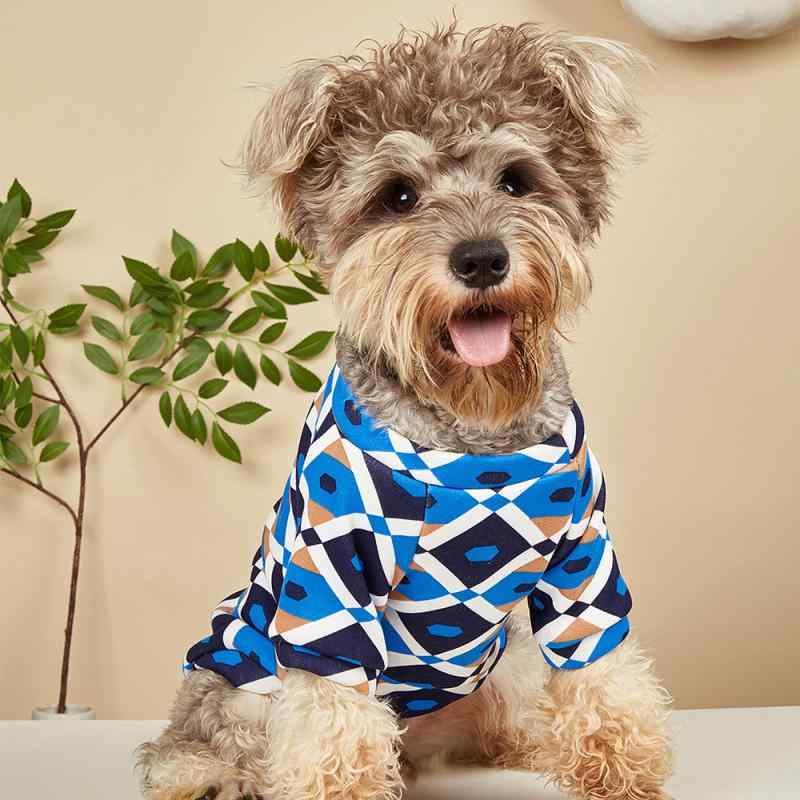 ペットウェア 犬 猫 秋冬 裏起毛 厚手 保温 防寒 スウェット かわいい チェック柄 おしゃれ 小型犬 中..