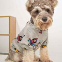 ペット服 かわいい おしゃれ 通気性 快適 プリント UFO柄 SNS風 秋物 猫 犬 兼用 プルオーバー スウェット トレーナー ポリエステル グレー デイリ...