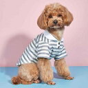 ペット服 犬 猫 小型犬 中型犬 ポロシャツ ストライプ柄 ボーダー柄 春夏 通気性 吸湿速乾 ポリエステル製 カジュアル おしゃれ ユニセックス ライトグレー...