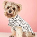 ペットウェア ドッグウェア キャットウェア 犬服 猫服 犬猫兼用 シャツ インスタ映え 春夏 リゾートスタイル かわいい 快適 薄手 コットン 白地 黒猫イラス...