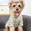 Tシャツ 犬猫兼用 小型犬 シンプル 快適 さらさら 春夏用 ポリエステル製 おしゃれ ベージュ 菊花柄 部屋着 お散歩 お出かけ
