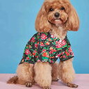 ペットウェア 猫 犬 兼用 小型 中型 大型犬 おしゃれ インスタ映え 軽量 ポリエステル素材 通気性 花柄シャツ 黒地 お散歩 お出かけ ドッグウェア キャッ...