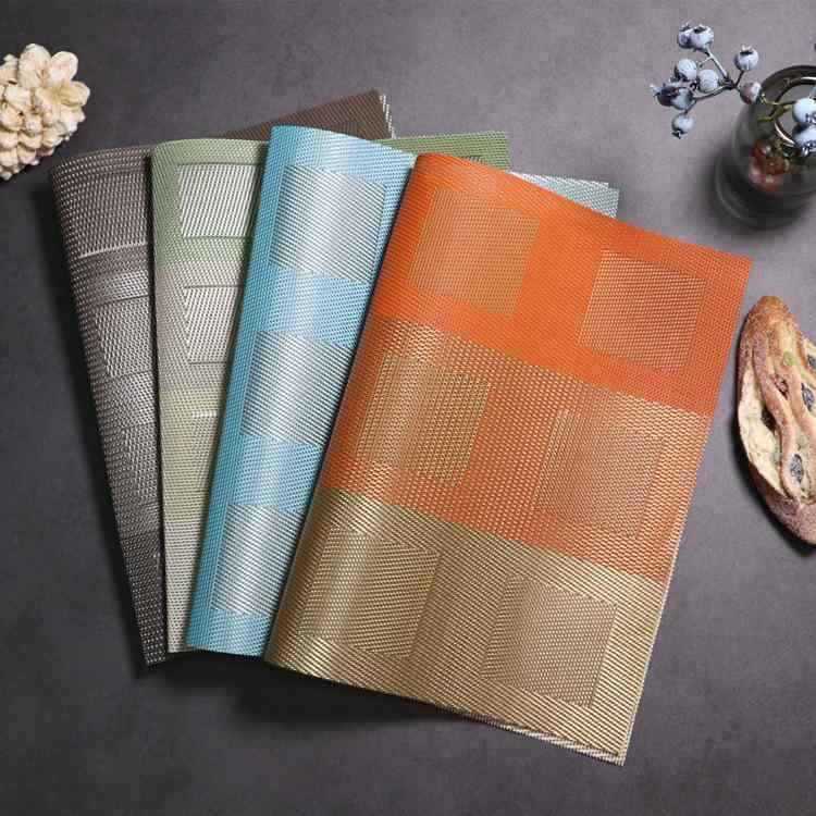 ランチョンマット テーブルマット 欧風 長方形 PVC製 防水 滑り止め 花柄 おしゃれ お手入れ簡単 ダイニング キッチン 食卓 カラフル(x10)