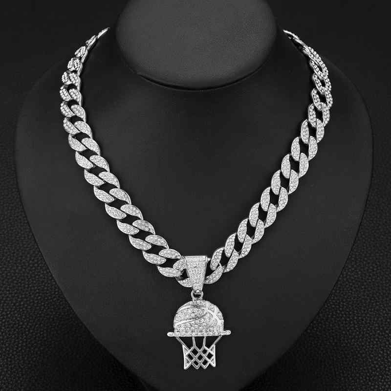 ネックレス メンズ レディース ジルコニア 透かし バスケットボール ゴール スポーツ ストリート ファ..
