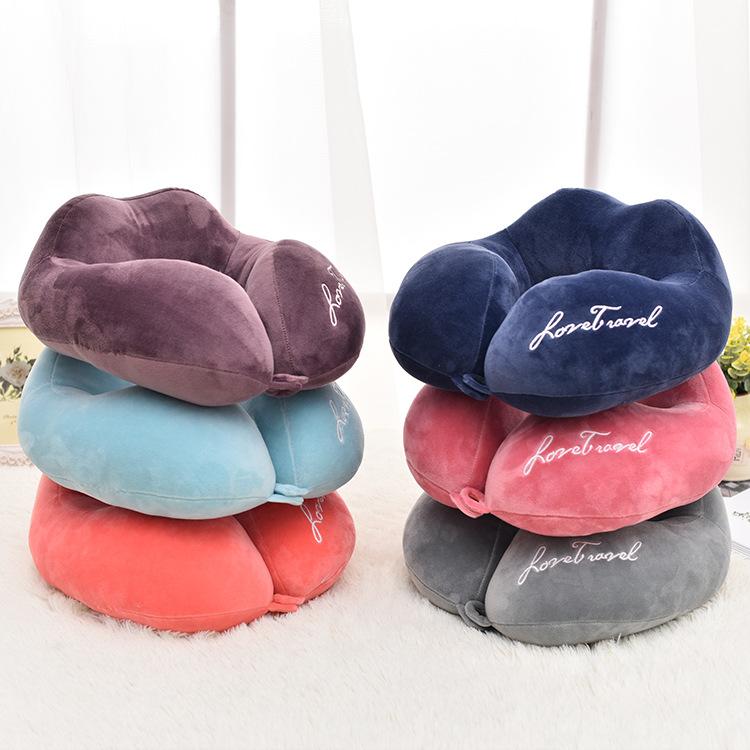 U字ネックピロー 頚椎サポート 旅行 トラベル 車載 ドライブ オフィス 昼寝 仮眠用 首クッション 綿入り ポリエステル製 コンパクト 携帯便利 男女兼用 豊富なカラーバリエーション(x2)