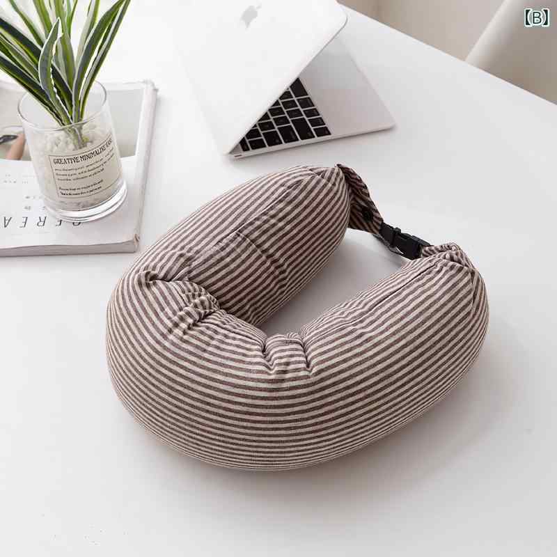 U字型ネックピロー 大人用 首サポート 極小ビーズ入り 飛行機 旅行 トラベル 車中 オフィス 昼寝 仮眠 コンパクト 携帯用 快適 リラックス 男女兼用 シンプルデザイン