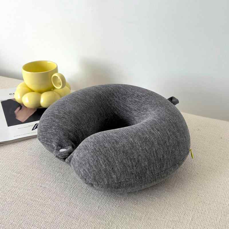 U字型枕 低反発 頸椎サポート 携帯用 ネックピロー 旅行 出張 飛行機 新幹線 車 長時間移動 オフィス デスク仮眠 快眠 安眠 首こり対策 クッション