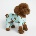 ペット服 小型犬 猫用 快適 ストレッチ 綿混素材 クマ柄 四脚 ルームウェア パジャマ 部屋着 カジュアル プルオーバー ブルー イエロー 多サイズ展開