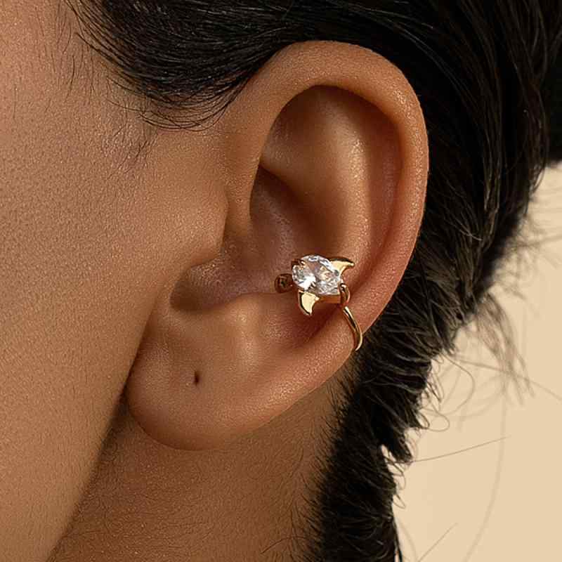 イヤーカフ レディース ノンホール キラキラ ジルコニア ラインストーン イヤリング シンプル 小ぶり ..