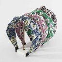 ヘアアクセサリー レディース レトロ風 小花柄 布製 ノットデザイン 手作り 幅広 ヘアバンド 春夏 シンプル デイリーユース カジュアルスタイル