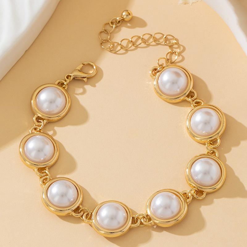 ブレスレット レディース 高級感 バロック フェイクパール レトロ ヴィンテージ ボヘミアン風 合金 電気メッキ加工 おしゃれ 上品 腕輪