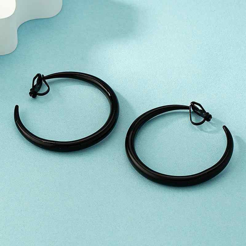 イヤリング レディース C型フープピアス 丸型 大ぶり マカロンカラー カラフル 通勤 オフィス シンプル 上品 電気メッキ加工 合金製(x2)