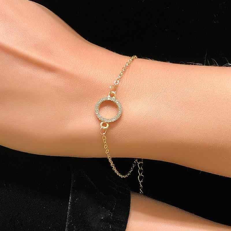 ブレスレット レディース シンプル エレガント サークル ジルコニア 幾何学模様 レトロ ヴィンテージ風 スタイリッシュ 電気メッキ加工 ゴールド シルバーカラ...