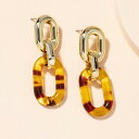 ピアス レディース 大ぶり アクリル チェーン レトロ 個性的 幾何学模様 民族風 電気メッキ加工 合金 欧米トレンド おしゃれ