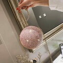 バッグ レディース 女性用 ミニ 丸型 スパンコール キラキラ おしゃれ 個性的 チェーン ショルダーバッグ 斜めがけ 肩掛け ハンドバッグ PUレザー デイリーユース スマホ収納 ロック開閉(x2)