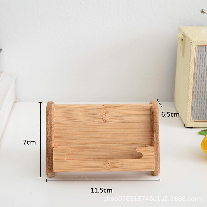 卓上収納ボックス 竹製 無垢材 おしゃれ 名刺ホルダー メモ付箋スタンド オフィス 家庭用 デスク整理 木目調 多機能 小物入れ(x200)