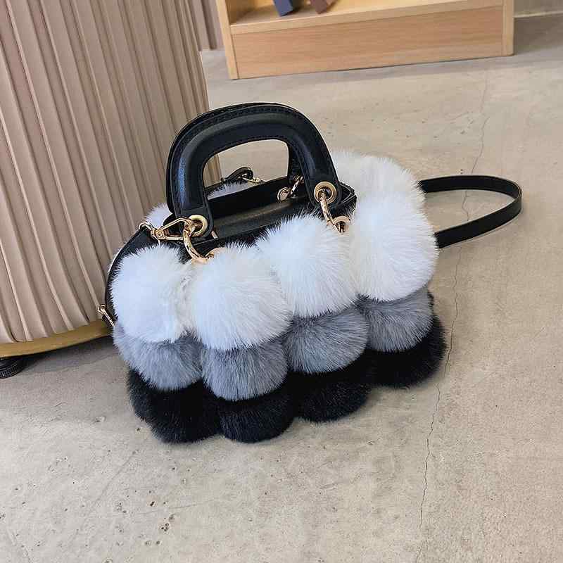 バッグ レディース 秋冬 もこもこ ファー ミニバッグ レトロ トレンド 上質 マグネット開閉 ソフト ハ..