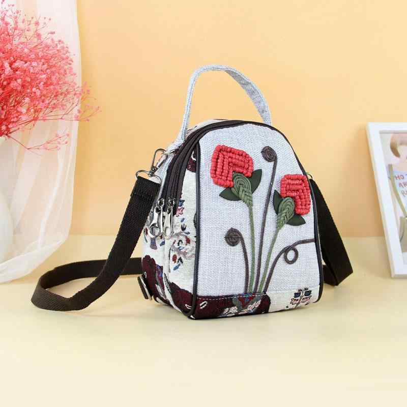 3WAYバッグ レディース 軽量 手編み いちご柄 ショルダーバッグ リュック ポシェット シェル型 ミニ 二層式ファスナー 旅行用 普段使い 内ポケット付き 楕円形 秋冬(x2)(4)