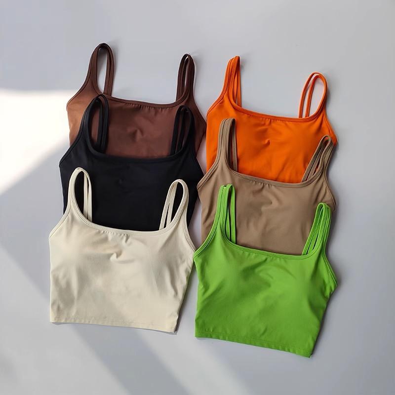 スポーツブラ レディース 吸汗速乾 揺れ防止 ホールド感 U字バック ノンワイヤー 一体型 モールドカップ ヨガ ランニング フィットネス ジム トレーニングウェア タンクトップ型 トップス ナイロン素材