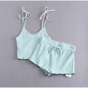 ルームウェア レディース 春夏 薄手 キャミソール ショートパンツ セットアップ リブ フィット 大人セクシー パジャマ 部屋着 寝間着 黒 白 ピンク 青 お...