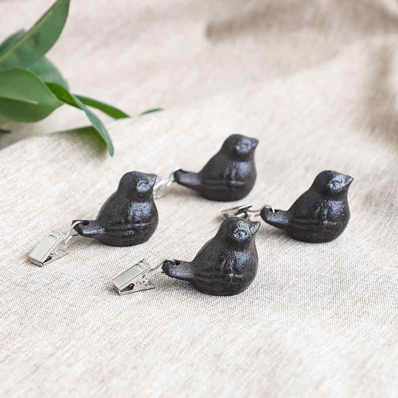 テーブルクロス 北欧 レトロ 鋳鉄 小鳥 デザイン 固定 クリップ 家庭用 強風対策 ズレ防止 おしゃれ か..