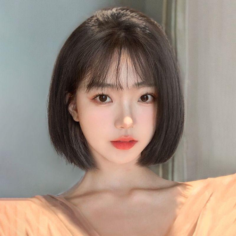 ウィッグ レディース ショート ボブ フルウィッグ ナチュラル 前髪あり ぱっつん 小顔効果 ふんわり 高..
