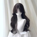 ウィッグ レディース ロング 大波ウェーブ 韓国風 センター分け前髪 黒 ゆるふわ 秋冬 小顔効果 自然な 耐熱ファイバー フルウィッグ