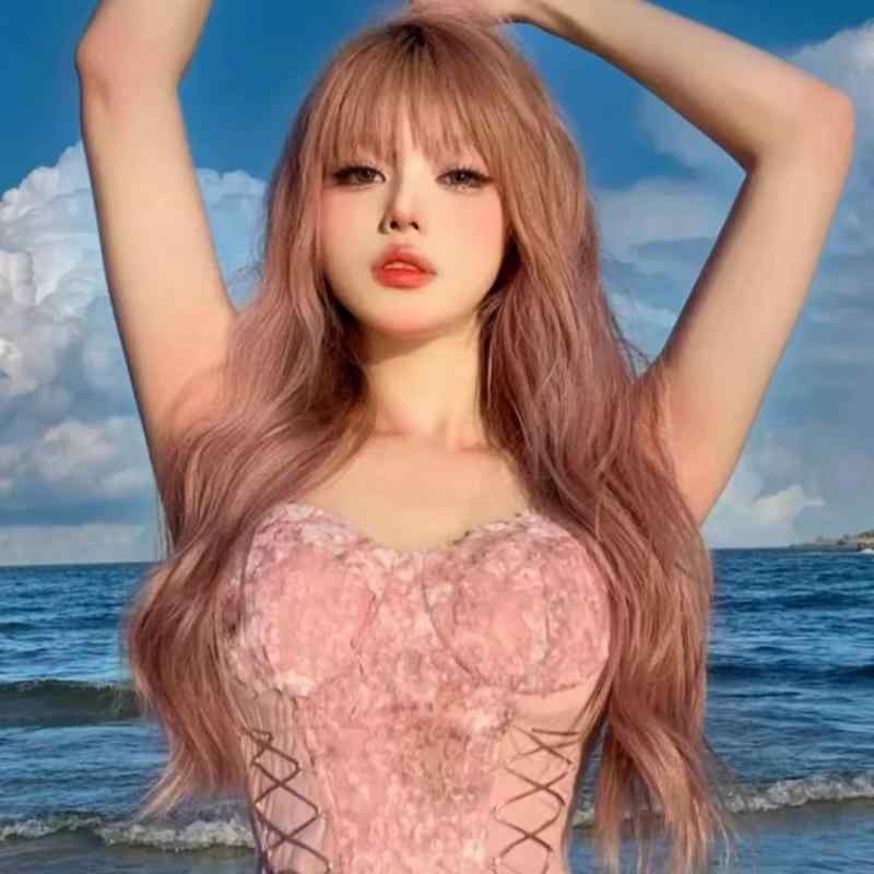 ウィッグ レディース ゆるふわ エッグロール 水波ウェーブ ロングカール 自然 フルウィッグ 前髪アレン..