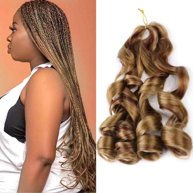 エクステ レディース 耐熱ファイバー ロング ゆる巻き フレンチカール ポニーテール ドレッド かぎ針編..