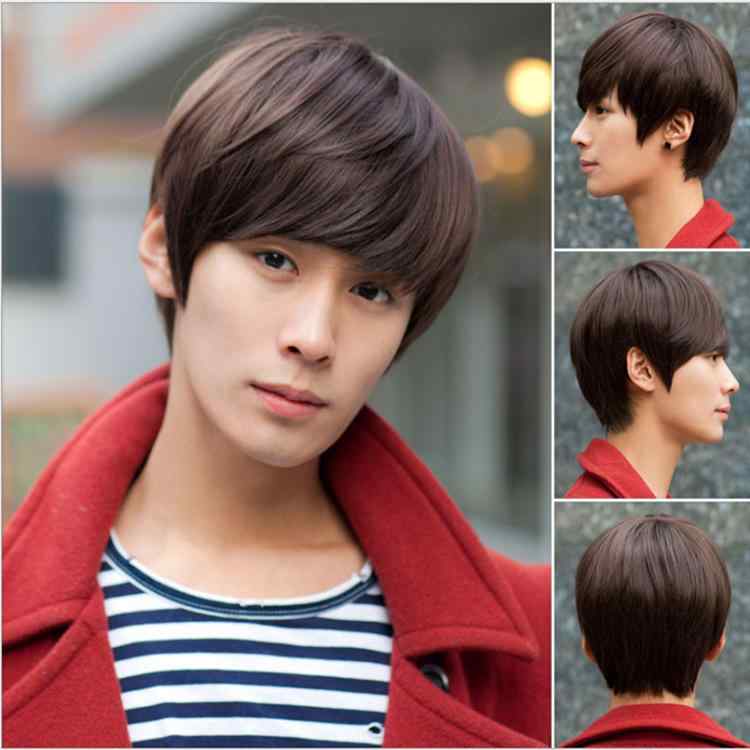 メンズ ショート フルウィッグ 韓国風 ふんわり ボリュームアップ 自然 耐熱ファイバー ファッション ..